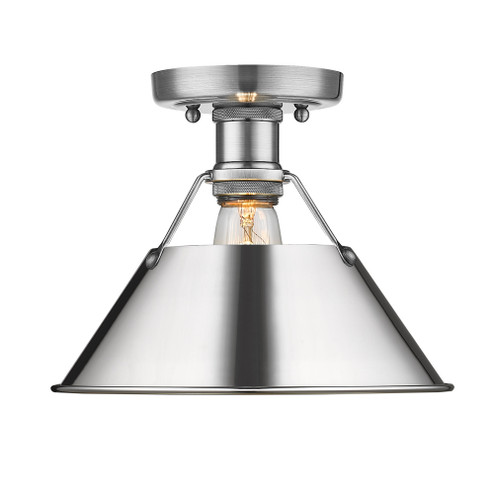 Yep by Golden Lighting Orwell 1-light Flush Mount in Pewter and Chrome shade (36|3306-FM PW-CH)