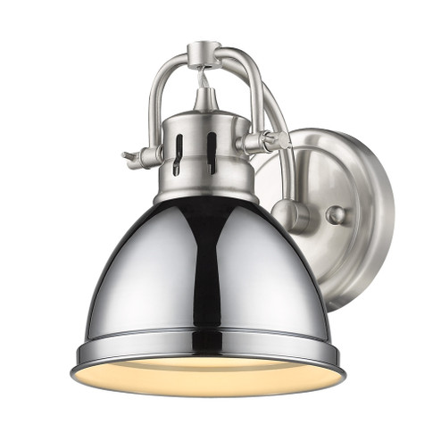 Yep by Golden Lighting Duncan 1-light Vanity in Pewter and Chrome shade (36|3602-BA1 PW-CH)