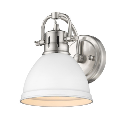 Yep by Golden Lighting Duncan 1-light Vanity in Pewter and Matte White shade (36|3602-BA1 PW-WHT)