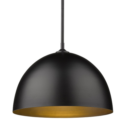 Yep by Golden Lighting Zoey 1-light 16in Pendant in Matte Black (36|6956-L BLK-BLK)