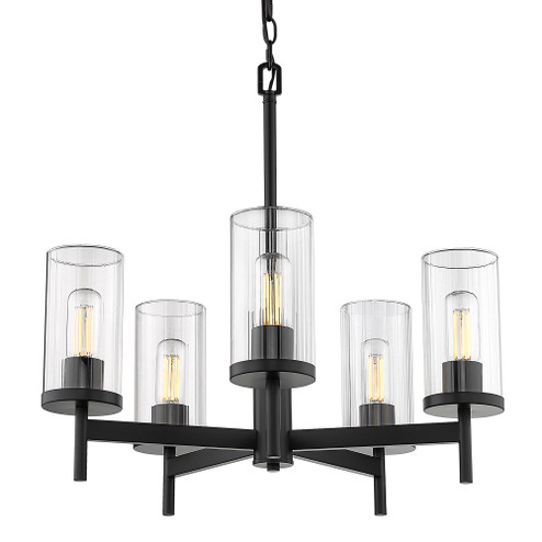 Golden Lighting Winslett 5-light Chandelier in Matte Black (36|7011-5 BLK-CLR)