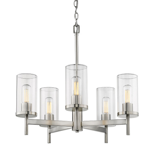 Golden Lighting Winslett 5-light Chandelier in Pewter (36|7011-5 PW-CLR)