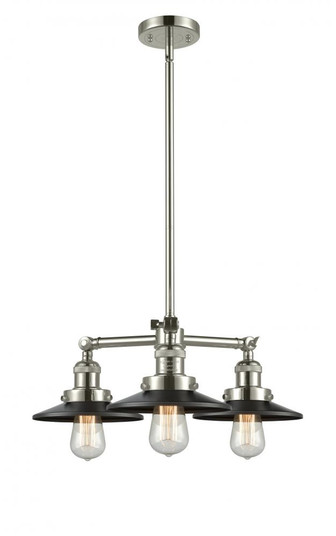 Railroad - 3 Light - 19 inch - Polished Nickel - Stem Hung - Chandelier (3442|207-PN-M5)