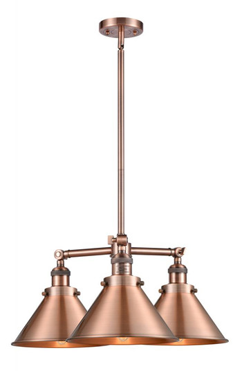 Briarcliff - 3 Light - 24 inch - Antique Copper - Stem Hung - Chandelier (3442|207-AC-M10-LED)