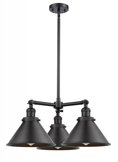 Briarcliff - 3 Light - 24 inch - Matte Black - Stem Hung - Chandelier (3442|207-BK-M10)
