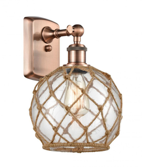 Farmhouse Rope - 1 Light - 8 inch - Antique Copper - Sconce (3442|516-1W-AC-G122-8RB)