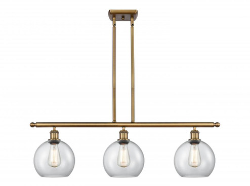 Athens - 3 Light - 36 inch - Brushed Brass - Stem hung - Island Light (3442|516-3I-BB-G122-LED)