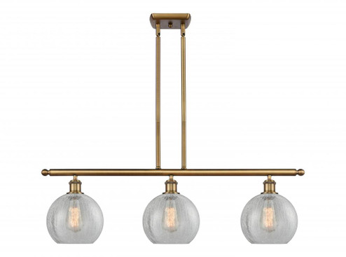 Athens - 3 Light - 36 inch - Brushed Brass - Stem hung - Island Light (3442|516-3I-BB-G125-LED)