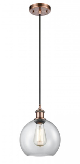 Athens - 1 Light - 8 inch - Antique Copper - Cord hung - Mini Pendant (3442|516-1P-AC-G122-LED)