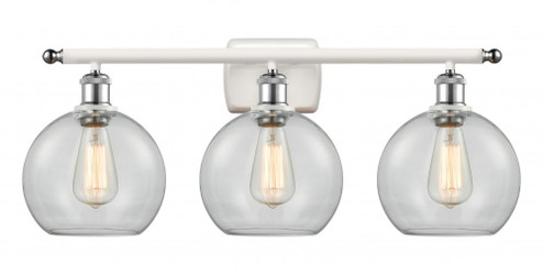 Athens - 3 Light - 28 inch - White Polished Chrome - Bath Vanity Light (3442|516-3W-WPC-G122-LED)