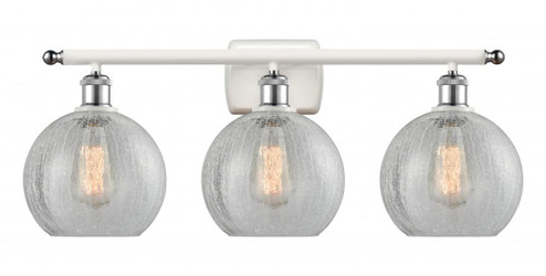 Athens - 3 Light - 28 inch - White Polished Chrome - Bath Vanity Light (3442|516-3W-WPC-G125-LED)