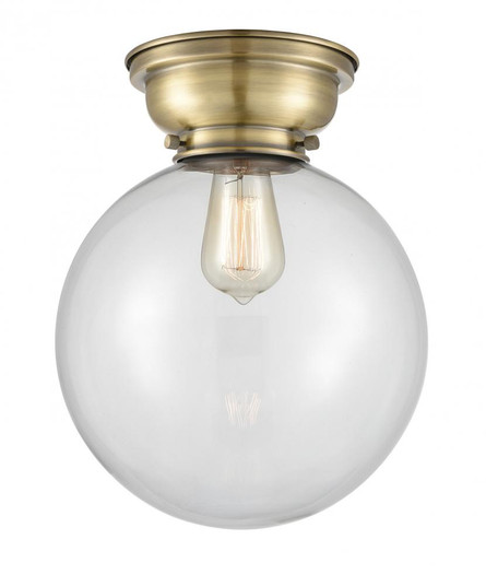 Beacon - 1 Light - 10 inch - Antique Brass - Flush Mount (3442|623-1F-AB-G202-10-LED)