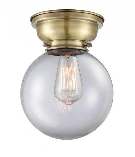 Beacon - 1 Light - 8 inch - Antique Brass - Flush Mount (3442|623-1F-AB-G202-8-LED)