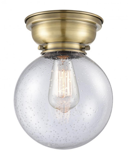 Beacon - 1 Light - 8 inch - Antique Brass - Flush Mount (3442|623-1F-AB-G204-8-LED)