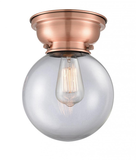 Beacon - 1 Light - 8 inch - Antique Copper - Flush Mount (3442|623-1F-AC-G202-8-LED)