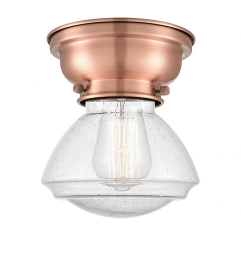 Olean - 1 Light - 7 inch - Antique Copper - Flush Mount (3442|623-1F-AC-G324-LED)