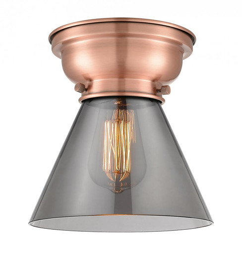 Cone - 1 Light - 8 inch - Antique Copper - Flush Mount (3442|623-1F-AC-G43-LED)