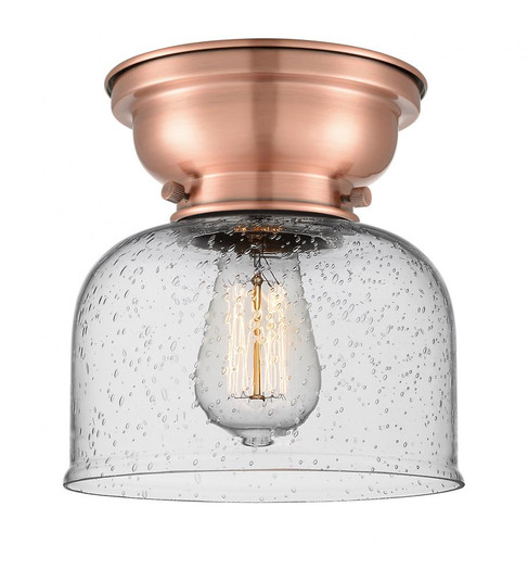 Bell - 1 Light - 8 inch - Antique Copper - Flush Mount (3442|623-1F-AC-G74-LED)