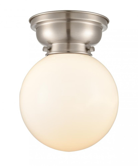Beacon - 1 Light - 8 inch - Brushed Satin Nickel - Flush Mount (3442|623-1F-SN-G201-8-LED)