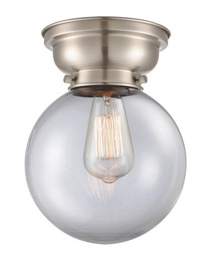 Beacon - 1 Light - 8 inch - Brushed Satin Nickel - Flush Mount (3442|623-1F-SN-G202-8-LED)