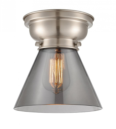 Cone - 1 Light - 8 inch - Brushed Satin Nickel - Flush Mount (3442|623-1F-SN-G43)