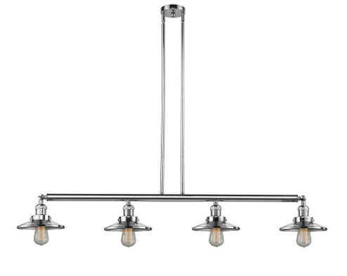 Railroad - 4 Light - 53 inch - Polished Chrome - Stem Hung - Adjustable Island Light (3442|214-PC-M7-LED)