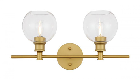 Collier 2 light Brass and Clear glass Wall sconce (758|LD2314BR)
