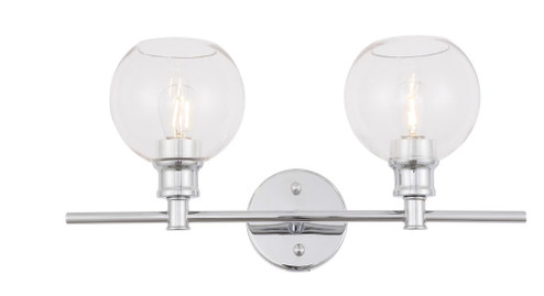 Collier 2 Light Chrome and Clear Glass Wall Sconce (758|LD2314C)
