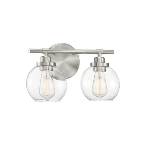 Carson 2-Light Bathroom Vanity Light in Satin Nickel (128|8-4050-2-SN)