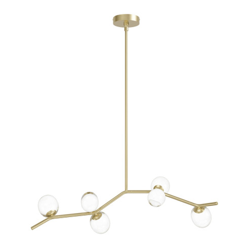 Hampton 6-Light 38''W Chandelier in Brushed Brass/Clear Glass (4450|HF4806-CLR)