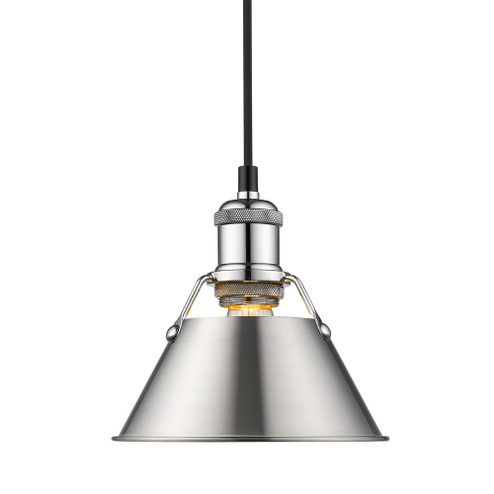 Yep by Golden Lighting Orwell 1-light 8in Pendant in Chrome and Pewter shade (36|3306-S CH-PW)