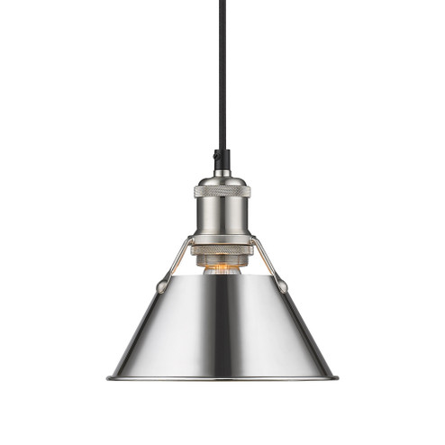 Yep by Golden Lighting Orwell 1-light 8in Pendant in Pewter and Chrome shade (36|3306-S PW-CH)