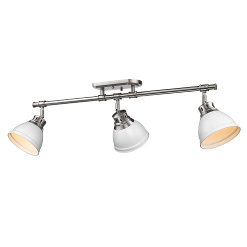 Yep by Golden Lighting Duncan 3-light Semi-Flush Mount in Pewter and Matte White shade (36|3602-3SF PW-WHT)