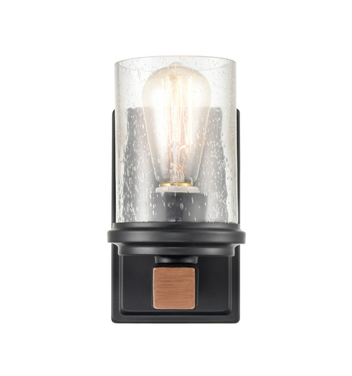 Taos 1-Light Wall Sconce Matte Black/Wood Grain (670|3801-MB/WG)