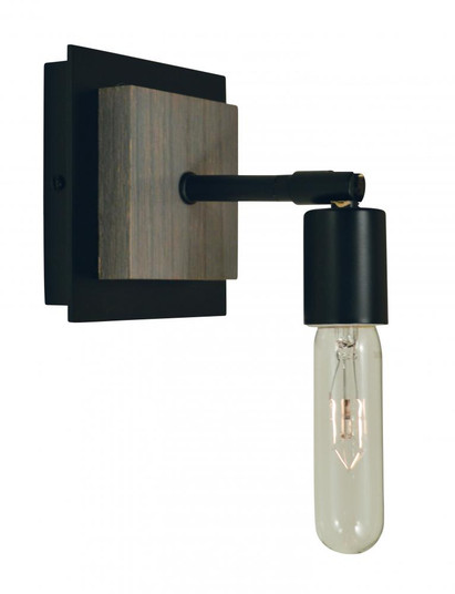1-Light Matte Black With Grey Oak Accents Loft Sconce (84|5437 Mblack)