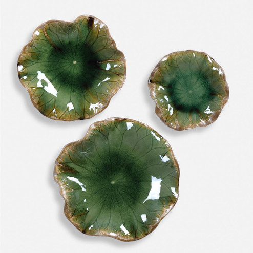 Uttermost Abella Green Ceramic Wall Decor Set/3 (85|04247)