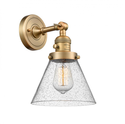 Cone - 1 Light - 8 inch - Brushed Brass - Sconce (3442|203SW-BB-G44-LED)