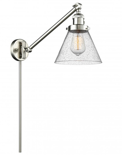 Cone - 1 Light - 8 inch - Brushed Satin Nickel -Adjustable Swing Arm (3442|237-SN-G44-LED)