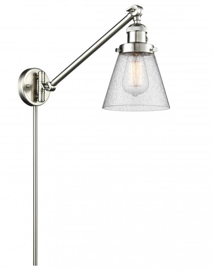 Cone - 1 Light - 8 inch - Brushed Satin Nickel -Adjustable Swing Arm (3442|237-SN-G64-LED)