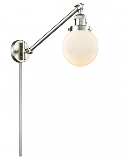 Beacon - 1 Light - 6 inch - Brushed Satin Nickel -Adjustable Swing Arm (3442|237-SN-G201-6-LED)