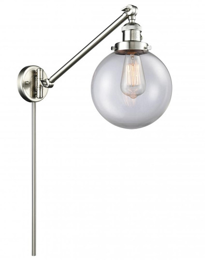 Beacon - 1 Light - 8 inch - Brushed Satin Nickel -Adjustable Swing Arm (3442|237-SN-G202-8-LED)