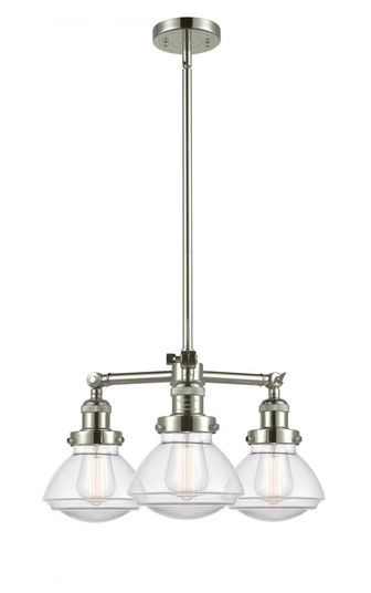 Olean - 3 Light - 19 inch - Polished Nickel - Stem Hung - Chandelier (3442|207-PN-G322-LED)