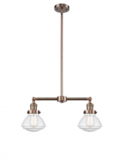 Olean - 2 Light - 22 inch - Antique Copper - Stem Hung - Adjustable Island Light (3442|209-AC-G324-LED)