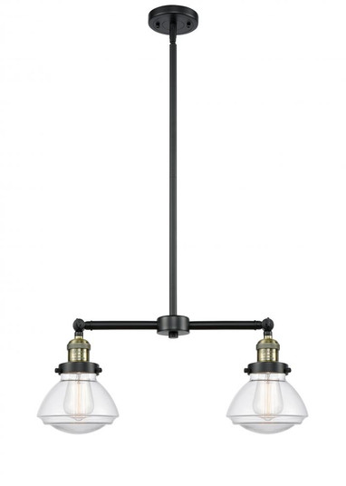 Olean - 2 Light - 22 inch - Black Antique Brass - Stem Hung - Adjustable Island Light (3442|209-BAB-G322-LED)