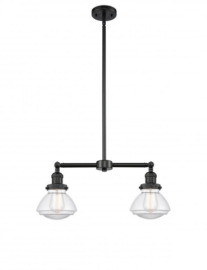 Olean - 2 Light - 22 inch - Matte Black - Stem Hung - Adjustable Island Light (3442|209-BK-G322-LED)