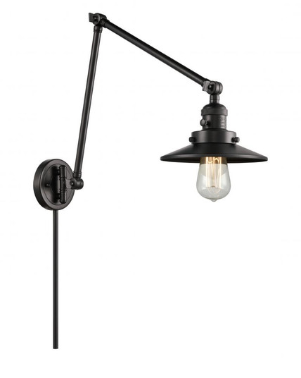 Railroad - 1 Light - 8 inch - Matte Black -Adjustable Swing Arm (3442|238-BK-M6-LED)