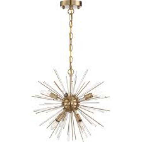 Cirrus - 6 Light Chandelier - with Glass Rods - Vintage Brass Finish (81|60/6992)