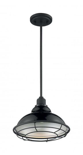 Newbridge - 1 Light Pendant with- Black and Silver & Black Accents Finish (81|60/7004)