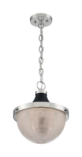 Faro - 1 Light Pendant with Clear Prismatic Glass - Polished Nickel and Black Accents Finish (81|60/7070)