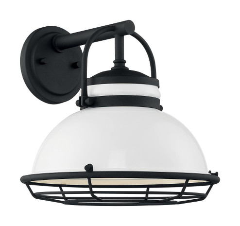 Upton - 1 Light Sconce with- Gloss White and Textured Black Finish (81|60/7082)